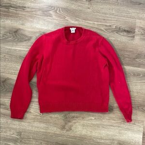 St. John's Bay Bold Red Crew Neck Sweater - Size L - 100% Cotton